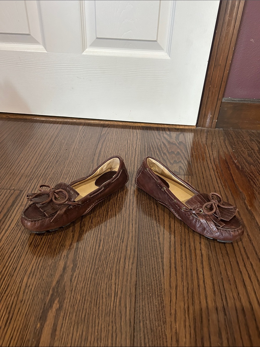 Frye Brown Leather Regina Moccasin flat loafer shoes6.5 - Picture 4 of 7